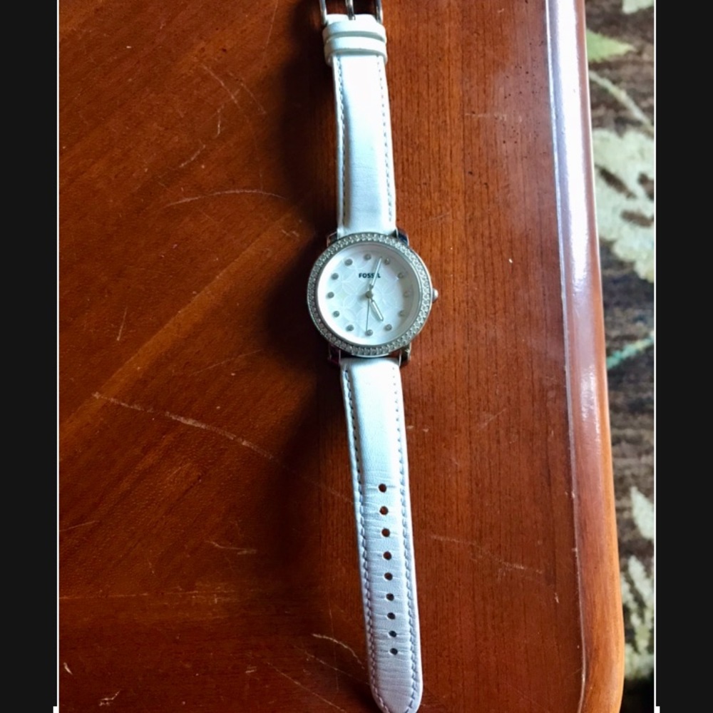 White Fossil Watch with Working Battery